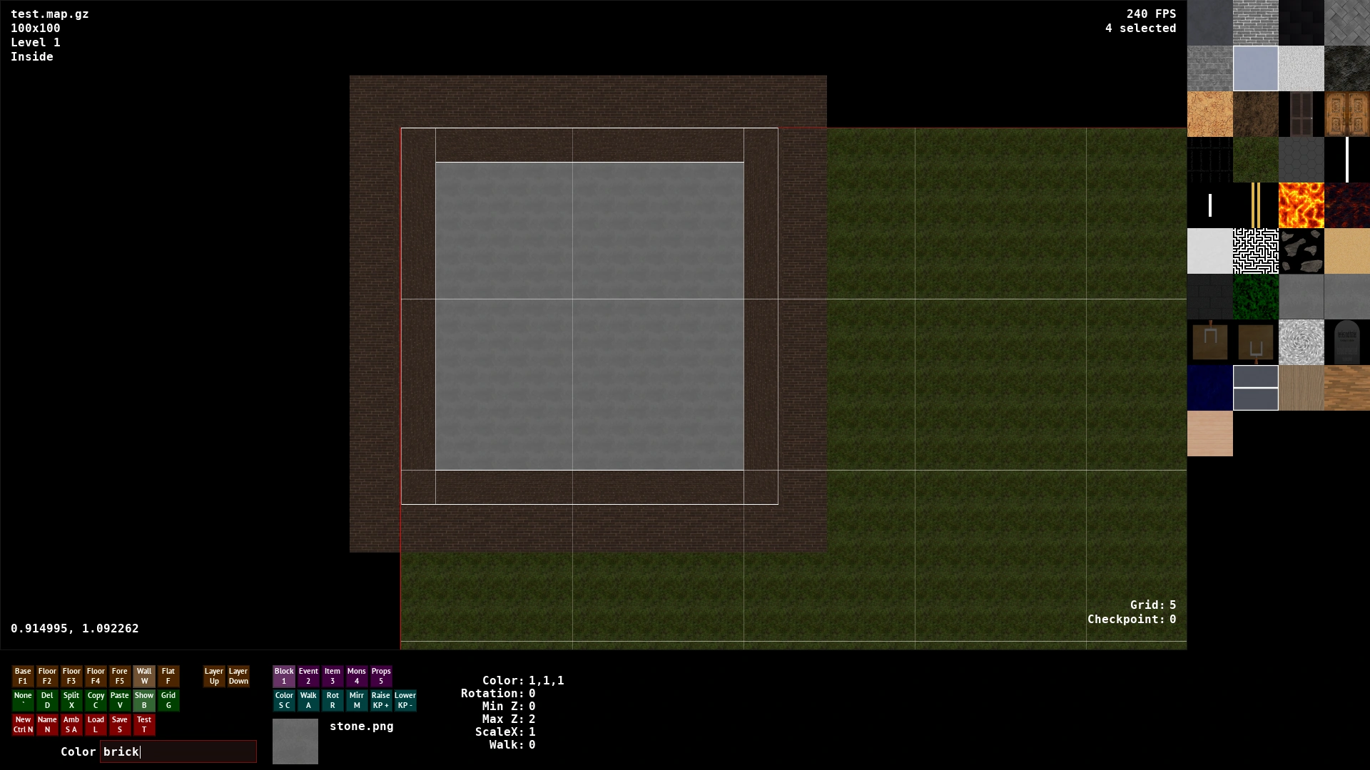 Applying the "brick" color