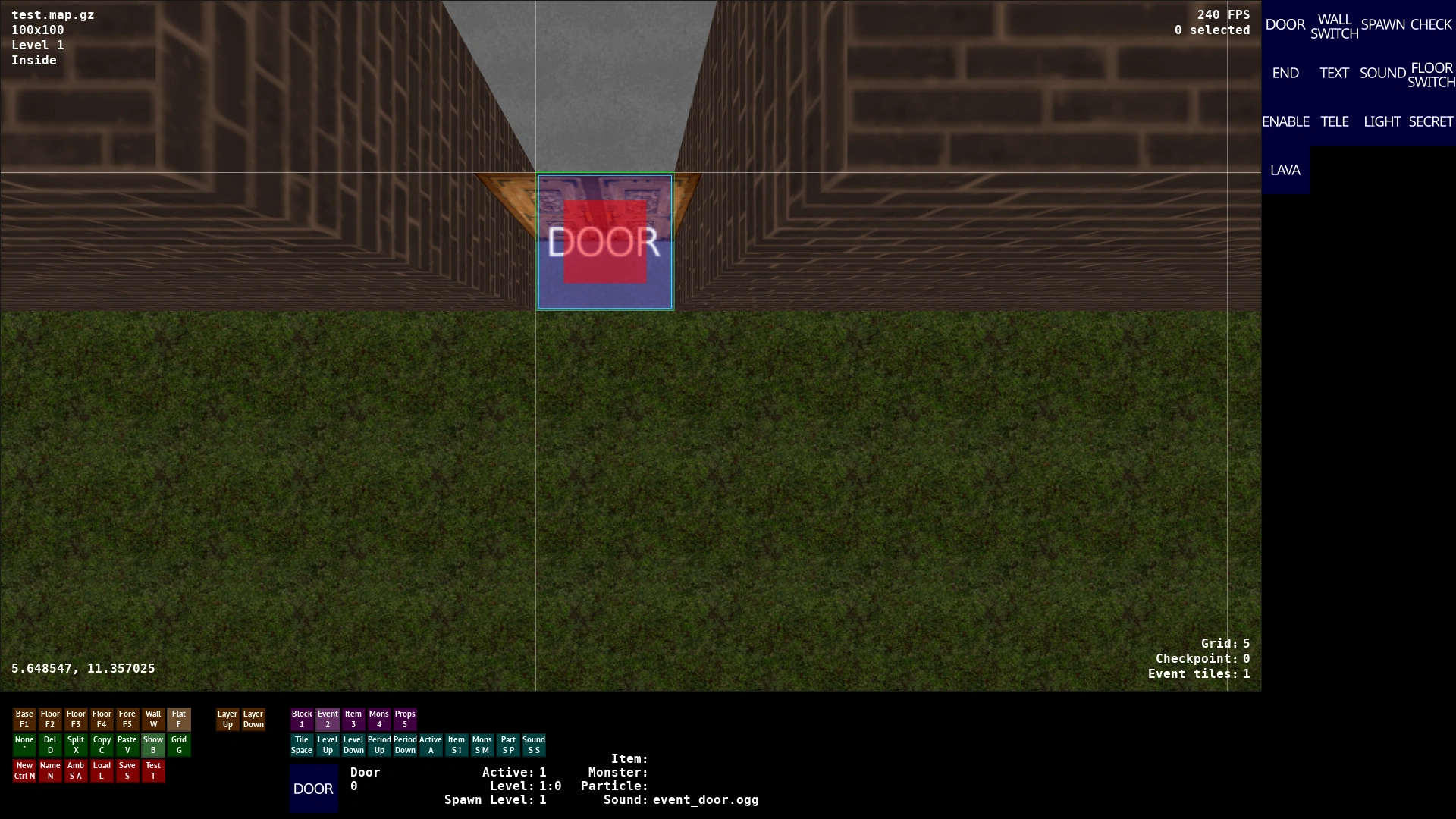 Creating a door event